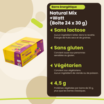 Energieriegel Natural Mix +Watt (Box 24 x 30 g), Vorteile: laktosefrei, glutenfrei, vegetarisch, 4,5 g Eiweiss, FR