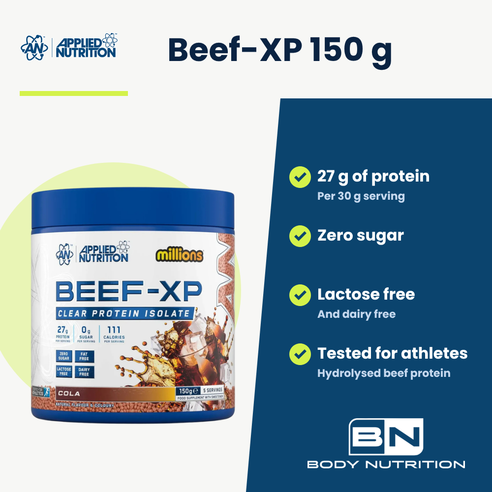 Beef-XP Applied Nutrition 150 g, wichtigste Vorteile auf Englisch