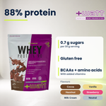 Whey Protein Isolate 90 +Watt 750 g, 88% Protein pro 100 g, englische Version