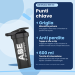 ABE Shaker Applied Nutrition (600 ml), key features (Italian version)