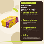 Energieriegel Natural Mix +Watt (Box 24 x 30 g), Vorteile: laktosefrei, glutenfrei, vegetarisch, 4,5 g Eiweiss, IT