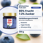 BPR Nutrition Fruit Jam Heidelbeere 200 g: 80% Frucht, 7.2% Zucker, glutenfrei, Heidelbeergeschmack (DE)
