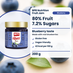 BPR Nutrition Fruit Jam Heidelbeere 200 g: 80% Frucht, 7.2% Zucker, glutenfrei, Heidelbeergeschmack (EN)