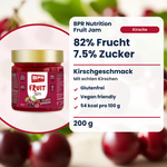 BPR Nutrition Fruit Jam Kirsche 200 g: 82% Frucht, 7.5% Zucker, glutenfrei, Kirschgeschmack (DE)