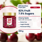 BPR Nutrition Fruit Jam Kirsche 200 g: 82% Frucht, 7.5% Zucker, glutenfrei, Kirschgeschmack (EN)