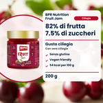 BPR Nutrition Fruit Jam Kirsche 200 g: 82% Frucht, 7.5% Zucker, glutenfrei, Kirschgeschmack (IT)