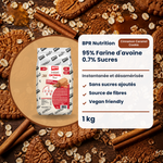 BPR Nutrition Instant Oatmeal Flour Cinnamon Caramel Cookie 1 kg: 95% Hafermehl, ohne Zuckerzusatz, Ballaststoffquelle, vegan friendly (FR)