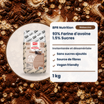 BPR Nutrition Instant Oatmeal Flour Mokaccino 1 kg: 93% Hafermehl, ohne Zuckerzusatz, Ballaststoffquelle, vegan friendly (FR)