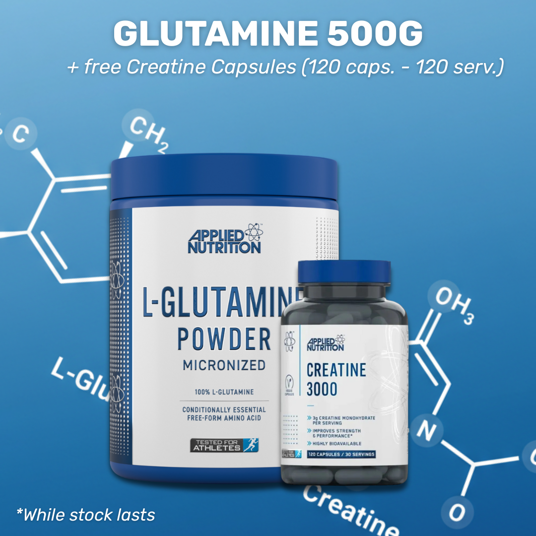 Poudre de L-glutamine Applied Nutrition (500 g - 100 port.)