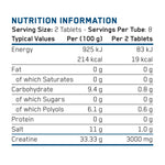 Creatine Effervescent Nutritional Information