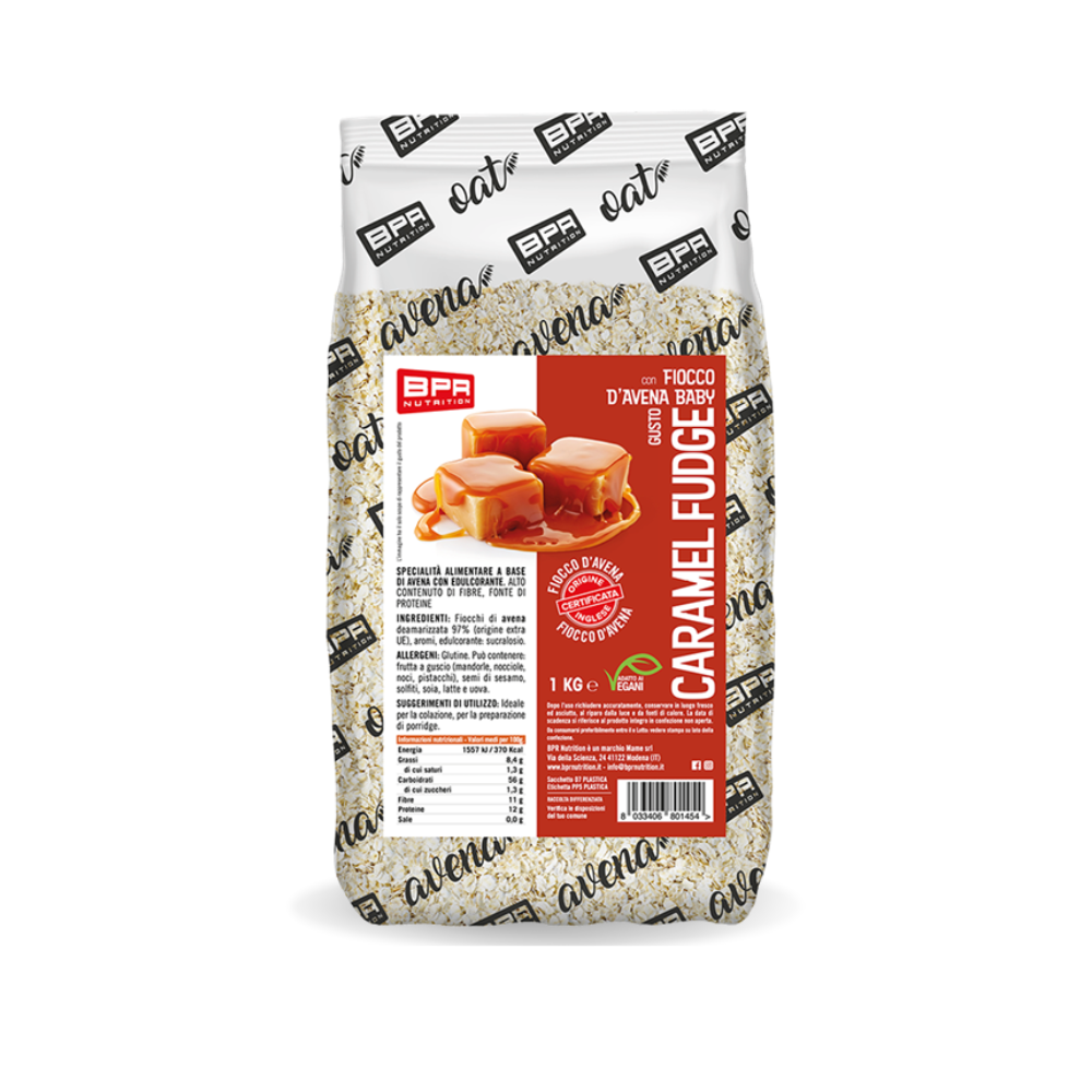 Flocons d’avoine pour porridge Caramel Fudge BPR Nutrition (1 kg)