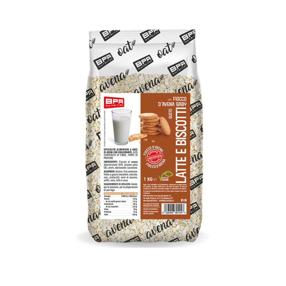 Haferflocken für Porridge Latte e Biscotti BPR Nutrition (1 kg)