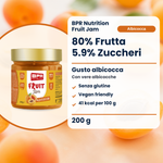 BPR Nutrition Fruit Jam Aprikose 200 g: 80% Frucht, 5.9% Zucker, Aprikosengeschmack, glutenfrei (IT)