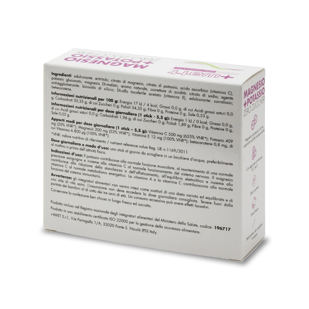 Magnésio + Potassio Zero Courgettes +Watt (110 g – 20 dosi)