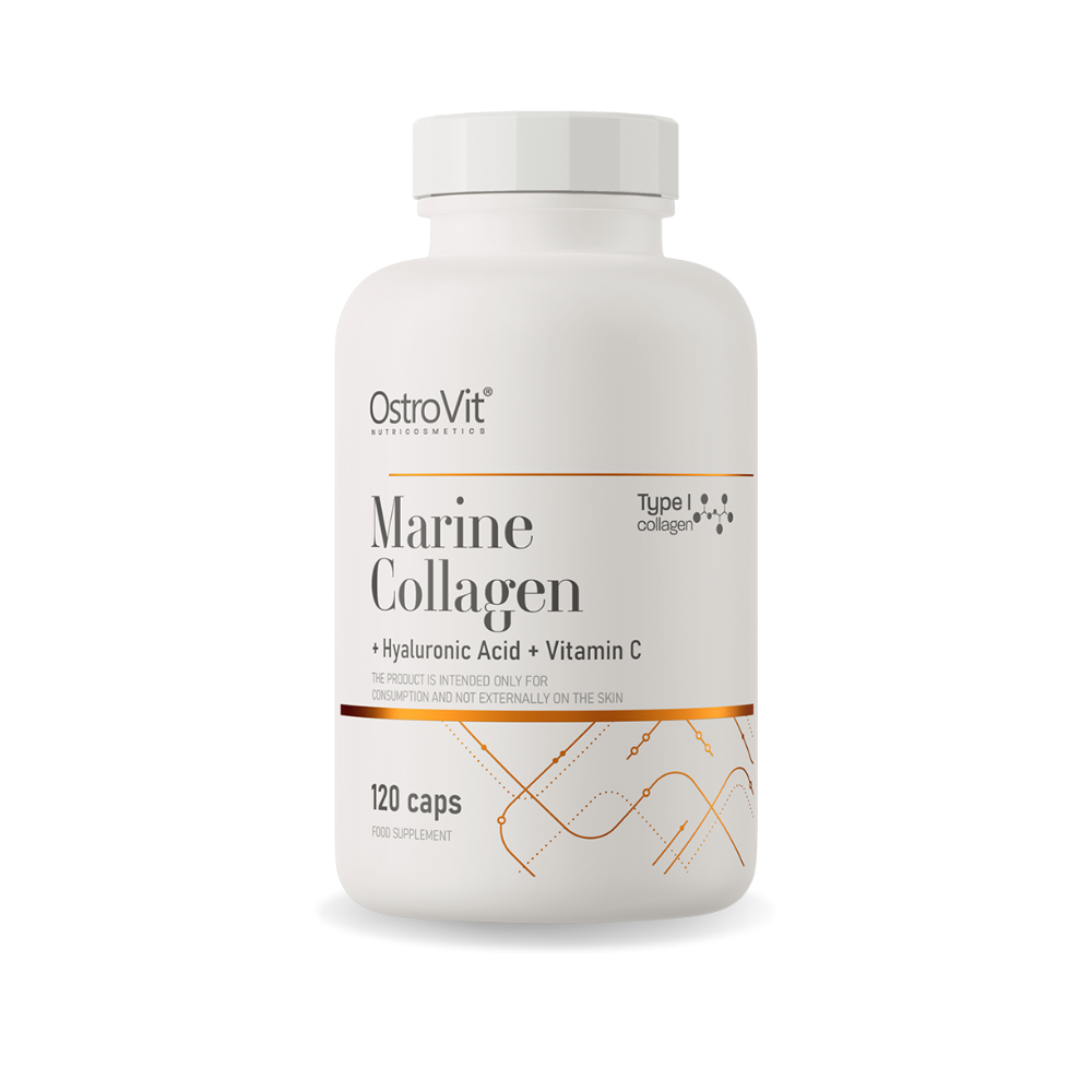 Marine Collagen + Hyaluronic Acid + Vitamin C OstroVit (120 caps. - 30 porz.)