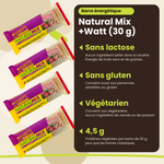 Energieriegel Natural Mix +Watt (30 g), Vorteile: laktosefrei, glutenfrei, vegetarisch, 4,5 g Eiweiss, FR