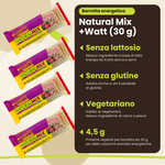 Energieriegel Natural Mix +Watt (30 g), Vorteile: laktosefrei, glutenfrei, vegetarisch, 4,5 g Eiweiss, IT