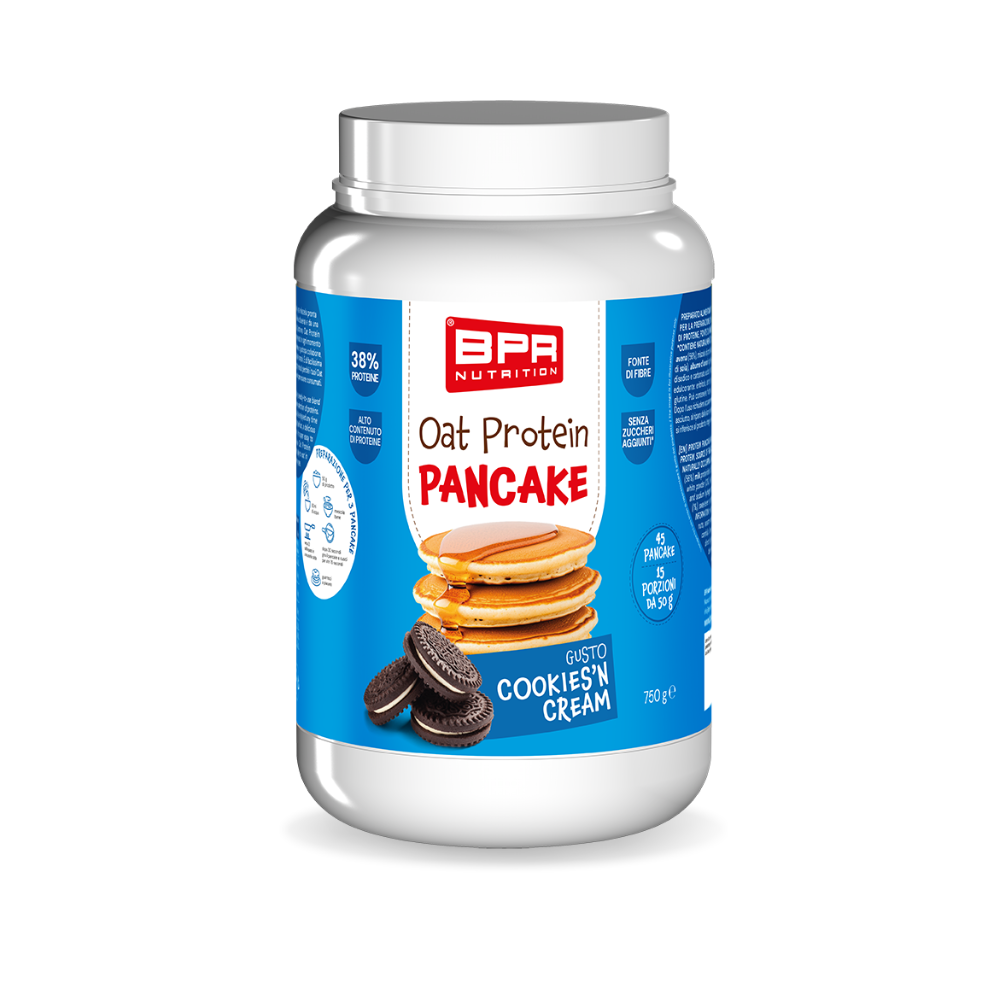 Oat Protein Pancake Cookies ‘n Cream BPR Nutrition (750 g), 750-g-Dose, Vorderansicht