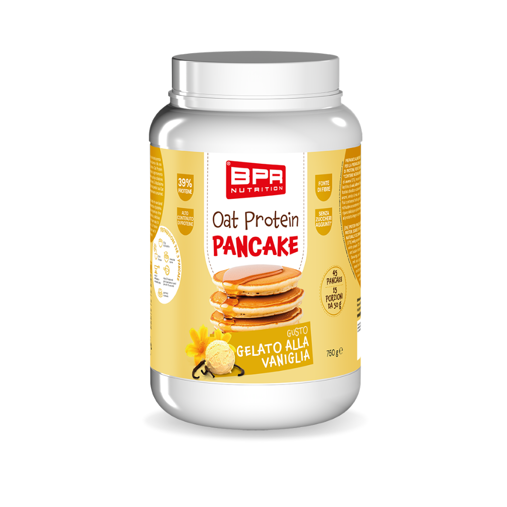 Oat Protein Pancake Gelato alla Vaniglia BPR Nutrition (750 g), 750-g-Dose, Vorderansicht