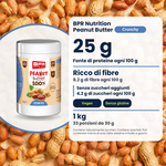 BPR Nutrition Peanut Butter 100% Crunchy 1 kg : source de protéines, riche en fibres, sans sucres ajoutés, vegan, sans gluten