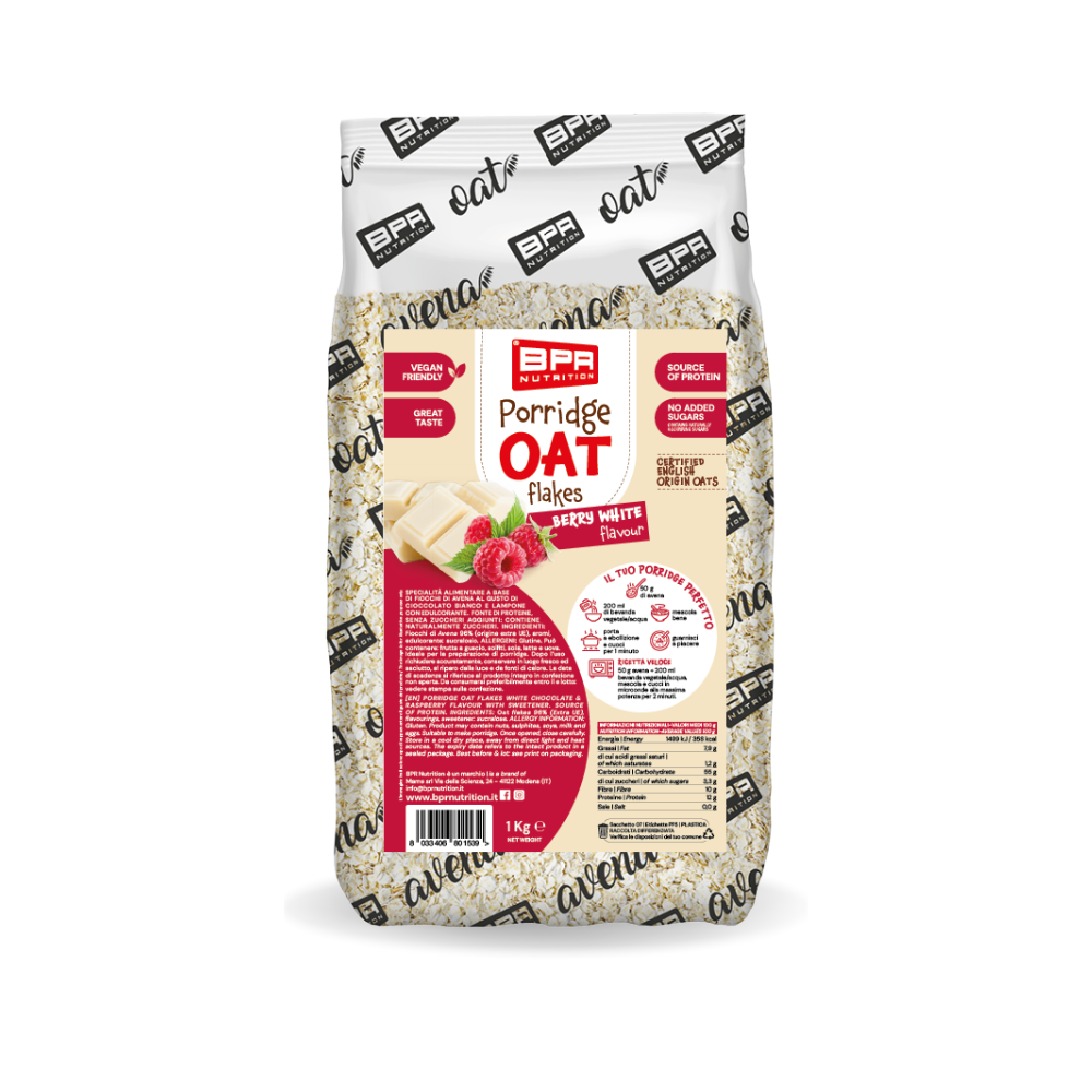 Porridge Oat Flakes Berry White BPR Nutrition (1 kg)