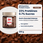BPR Nutrition Protein Cream Cioccolato 200 g: 23% Protein, 0.7% Zucker, reicher Schokoladengeschmack, glutenfrei, ohne Palmöl (FR)