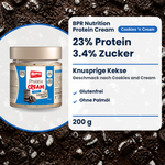 BPR Nutrition Protein Cream Cookies 'n Cream 200 g: 23% Protein, 3.4% Zucker, knusprige Kekse, glutenfrei, ohne Palmöl (DE)