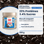 BPR Nutrition Protein Cream Cookies 'n Cream 200 g: 23% Protein, 3.4% Zucker, knusprige Kekse, glutenfrei, ohne Palmöl (FR)