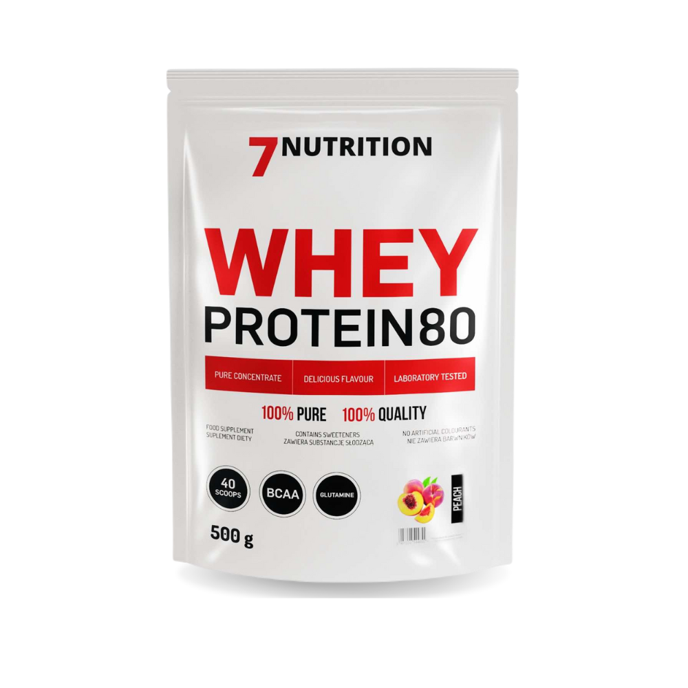 Proteine del siero del latte concentrate Whey Protein 80 (500 g – 40 serv) – 7Nutrition EXP. 31.12.2025