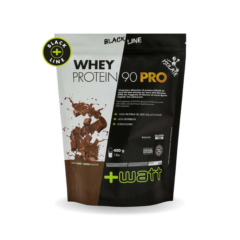Protéines Whey Isolate 90 PRO +Watt (400 g – 16 port.)