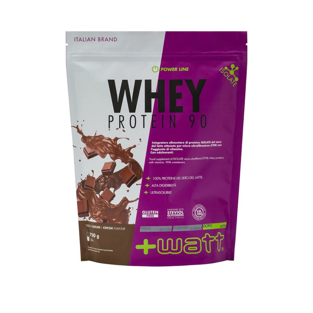 Whey Protein Isolate 90 +Watt (750 g) Cocoa Vorderseite