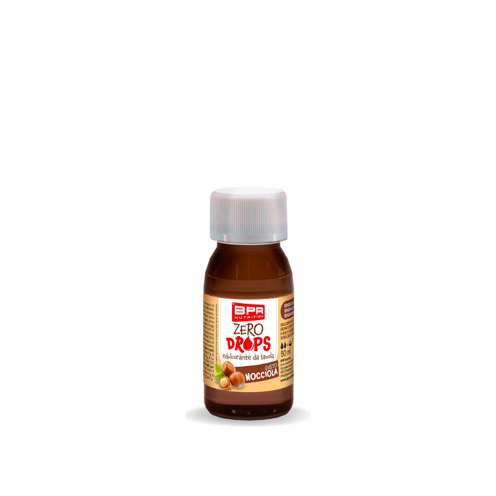 Zero Drops Nocciola BPR Nutrition (50 ml), Vorderseite der Flasche
