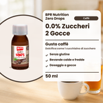 BPR Nutrition Zero Drops Caffè 50 ml: 0.0% Zucker, Kaffeegeschmack, süsst wie 1 Teelöffel Zucker, glutenfrei, heisse und kalte Getränke, tropfenweise dosiert (Text auf Italienisch)