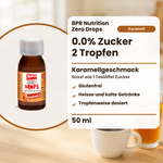 BPR Nutrition Zero Drops Caramello 50 ml: 0.0% Zucker, Karamellgeschmack, süsst wie 1 Teelöffel Zucker, glutenfrei, heisse und kalte Getränke, tropfenweise dosiert (Text auf Deutsch)