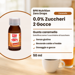 BPR Nutrition Zero Drops Caramello 50 ml: 0.0% Zucker, Karamellgeschmack, süsst wie 1 Teelöffel Zucker, glutenfrei, heisse und kalte Getränke, tropfenweise dosiert (Text auf Italienisch)