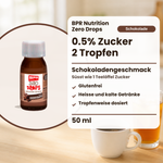 BPR Nutrition Zero Drops Cioccolato 50 ml: 0.5% Zucker, Schokoladengeschmack, süsst wie 1 Teelöffel Zucker, glutenfrei, heisse und kalte Getränke, tropfenweise dosiert (Text auf Deutsch)