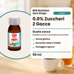 BPR Nutrition Zero Drops Cocco 50 ml: 0.0% Zucker, Kokosgeschmack, süsst wie 1 Teelöffel Zucker, glutenfrei, heisse und kalte Getränke, tropfenweise dosiert (Text auf Italienisch)