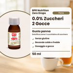 BPR Nutrition Zero Drops Panna 50 ml: 0.0% Zucker, Sahnegeschmack, süsst wie 1 Teelöffel Zucker, glutenfrei, heisse und kalte Getränke, tropfenweise dosiert (Text auf Italienisch)