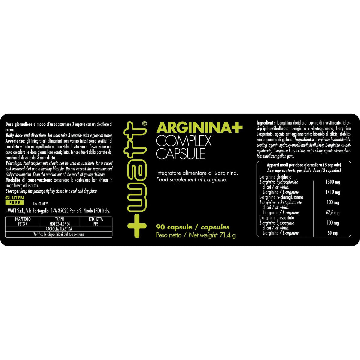 Arginina + Complex 90cps - +WATT