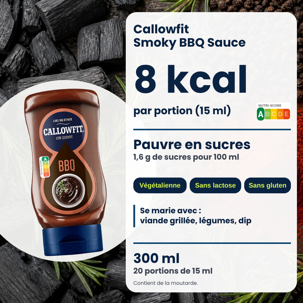Salsa Callowfit BBQ, grafica dei vantaggi, versione francese