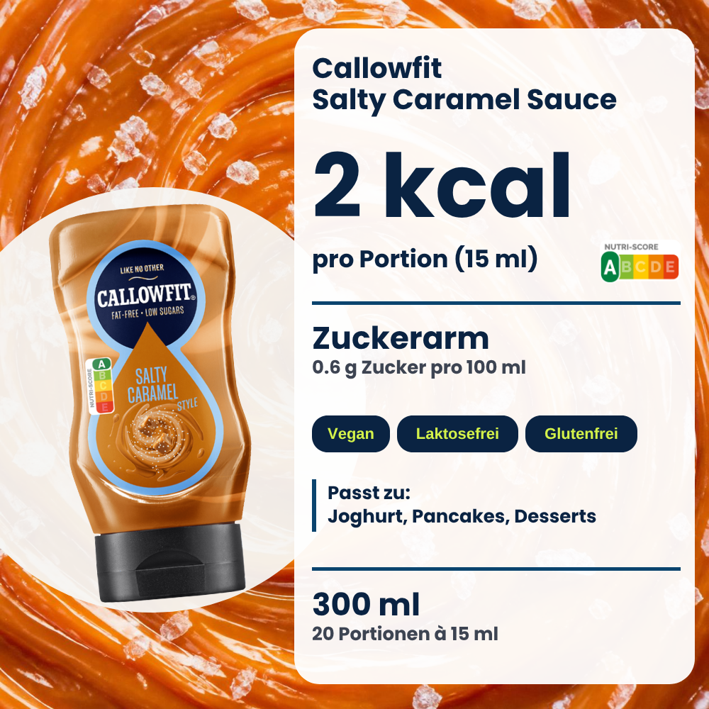 Salsa Callowfit Salty Caramel, grafica dei vantaggi, versione tedesca