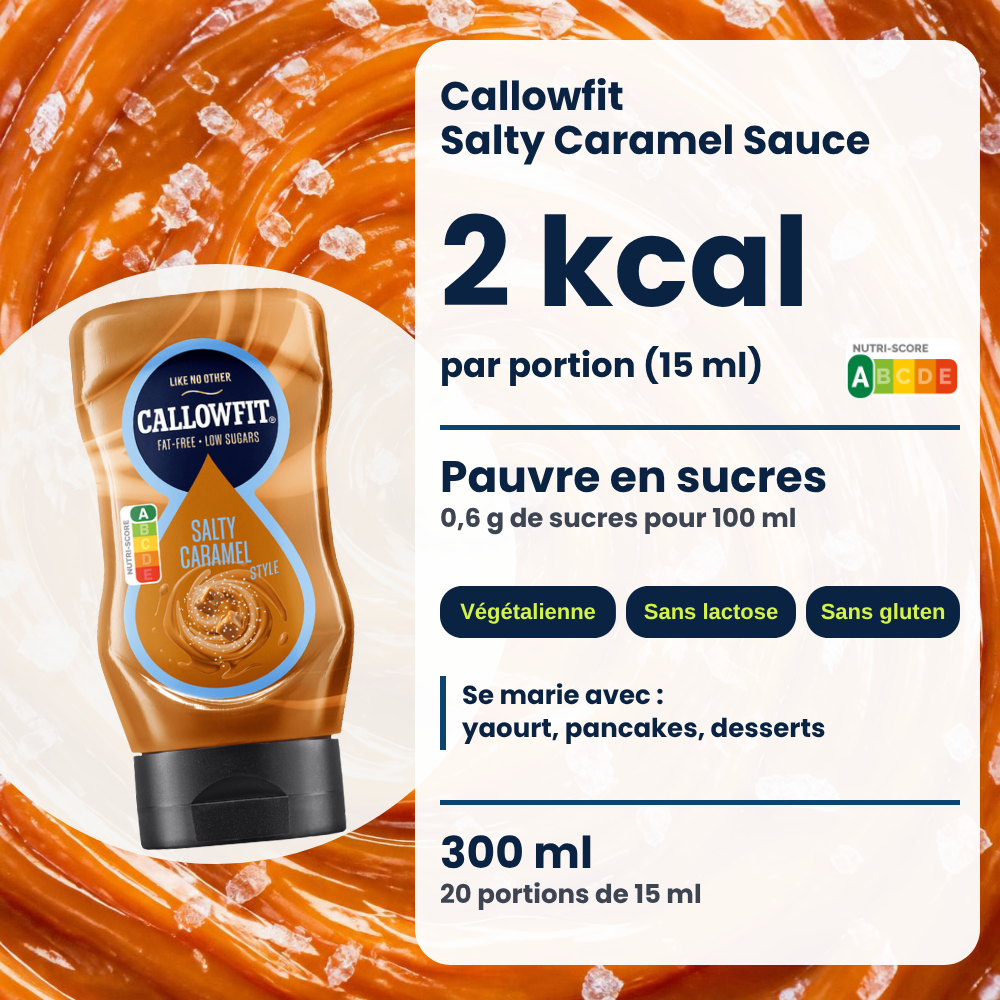 Salsa Callowfit Salty Caramel, grafica dei vantaggi, versione francese