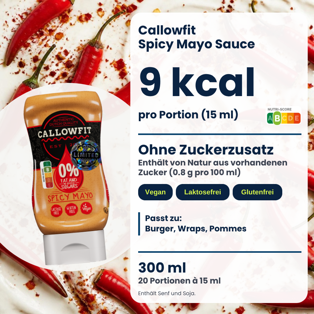 Salsa Callowfit Spicy Mayo, grafica dei vantaggi, versione tedesca
