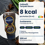 Callowfit Teriyaki sauce, benefits graphic, German version