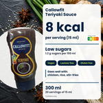 Callowfit Teriyaki sauce, benefits graphic, English version