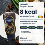 Callowfit Teriyaki sauce, benefits graphic, French version