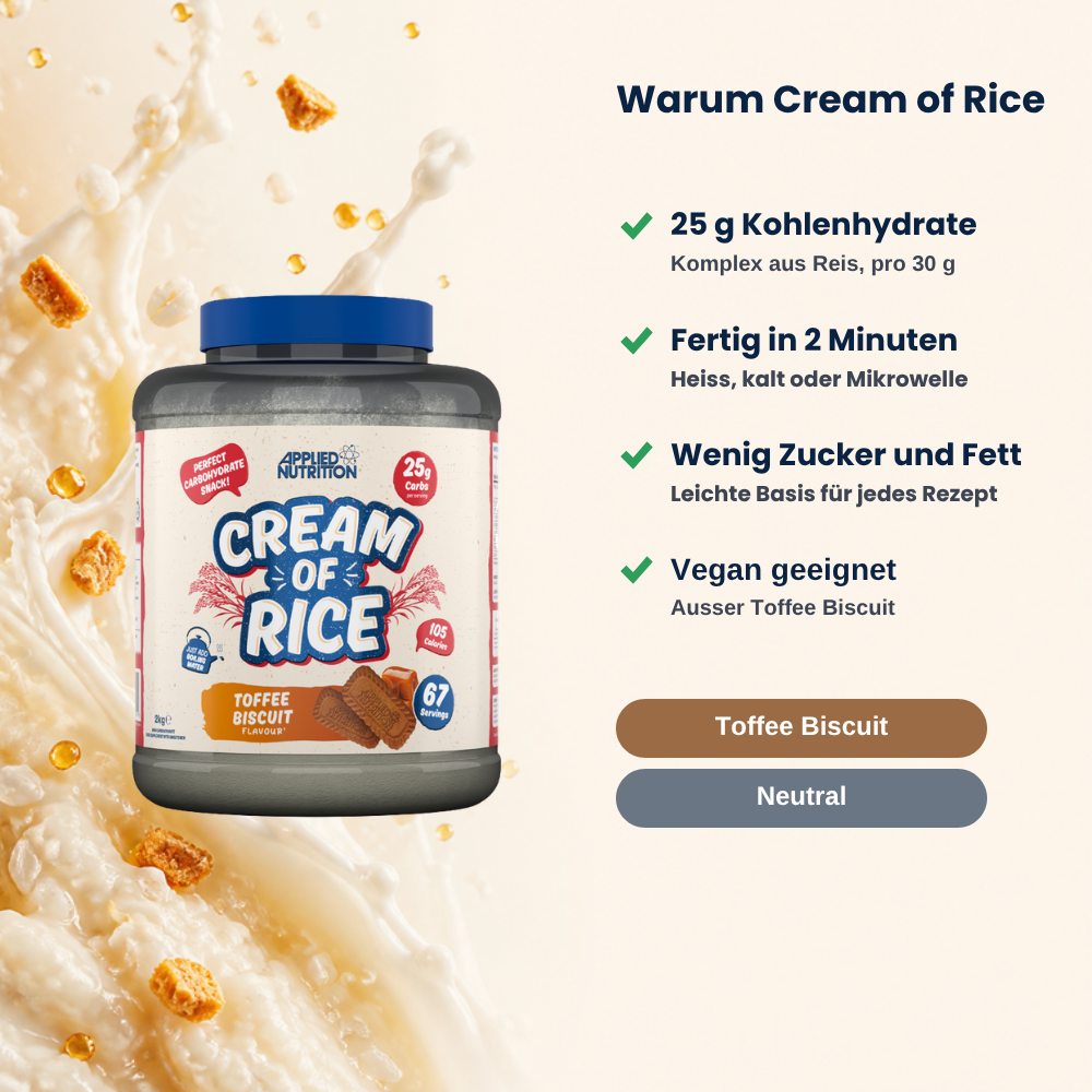 Cream of Rice Applied Nutrition 2 kg, wichtigste Vorteile auf Deutsch