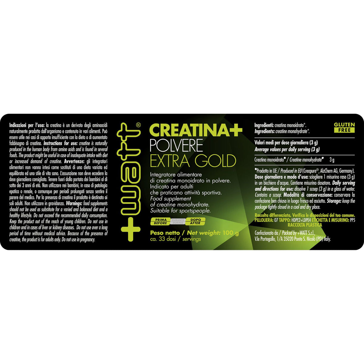 Creatina Extra Gold 100g - Creapure® +WATT
