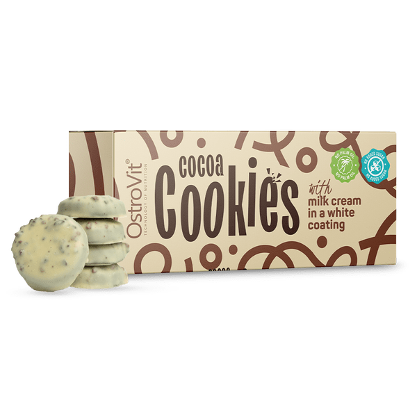 OstroVit Cocoa cookies with milk cream in white glaze 128 g