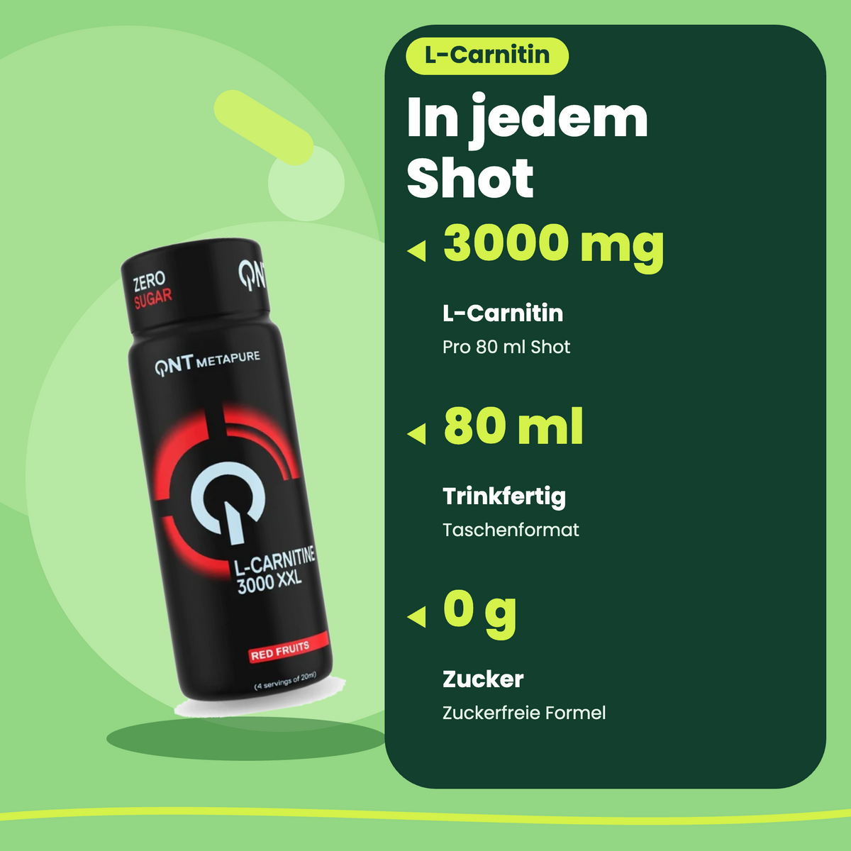 L-Carnitine Shot 3000 QNT 12x80 ml (DE)